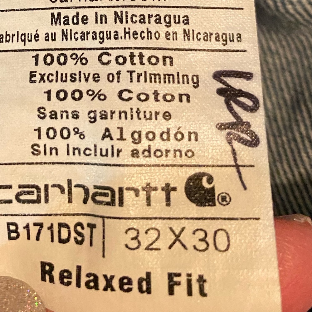 Men's  Carhartt 32/30 relaxed fit Blue Straight Jeans - Picture 7 of 10